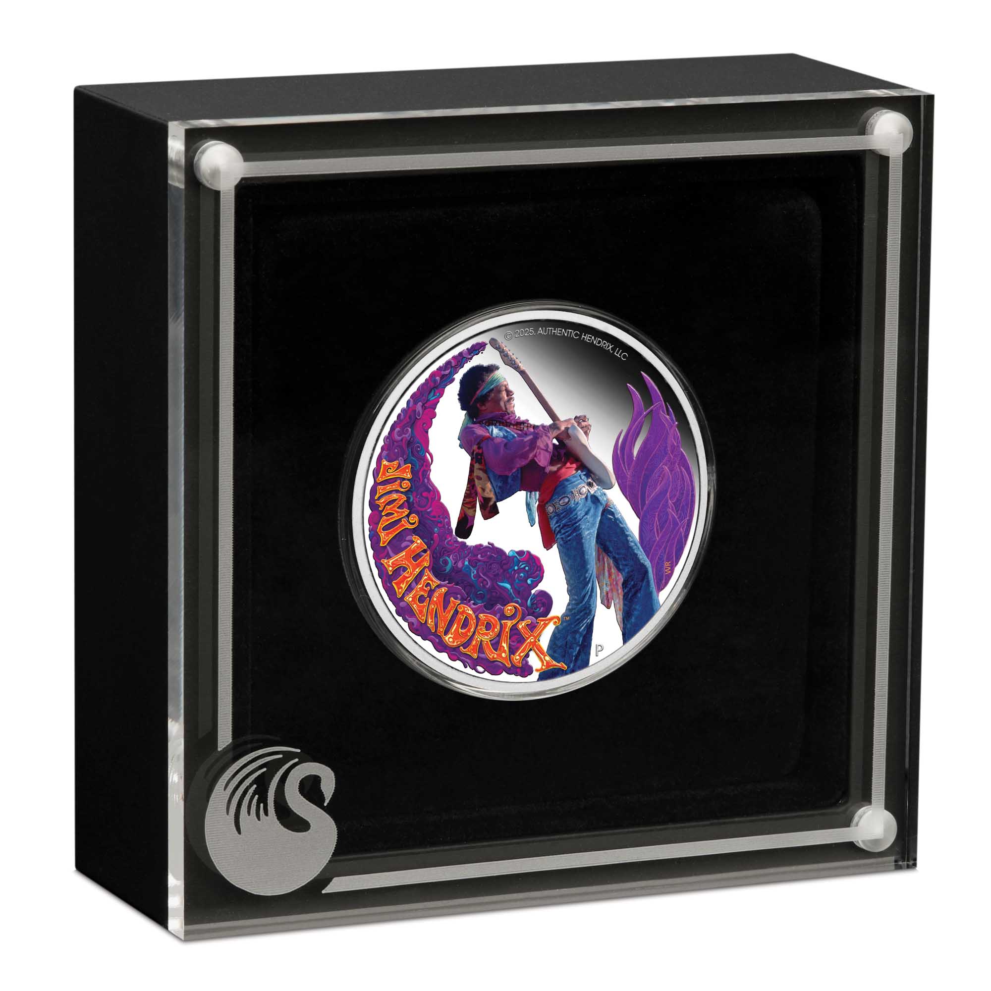 04 2025 Jimi Hendrix 1oz Silver Proof Coloured Coin Coin in case HighRes