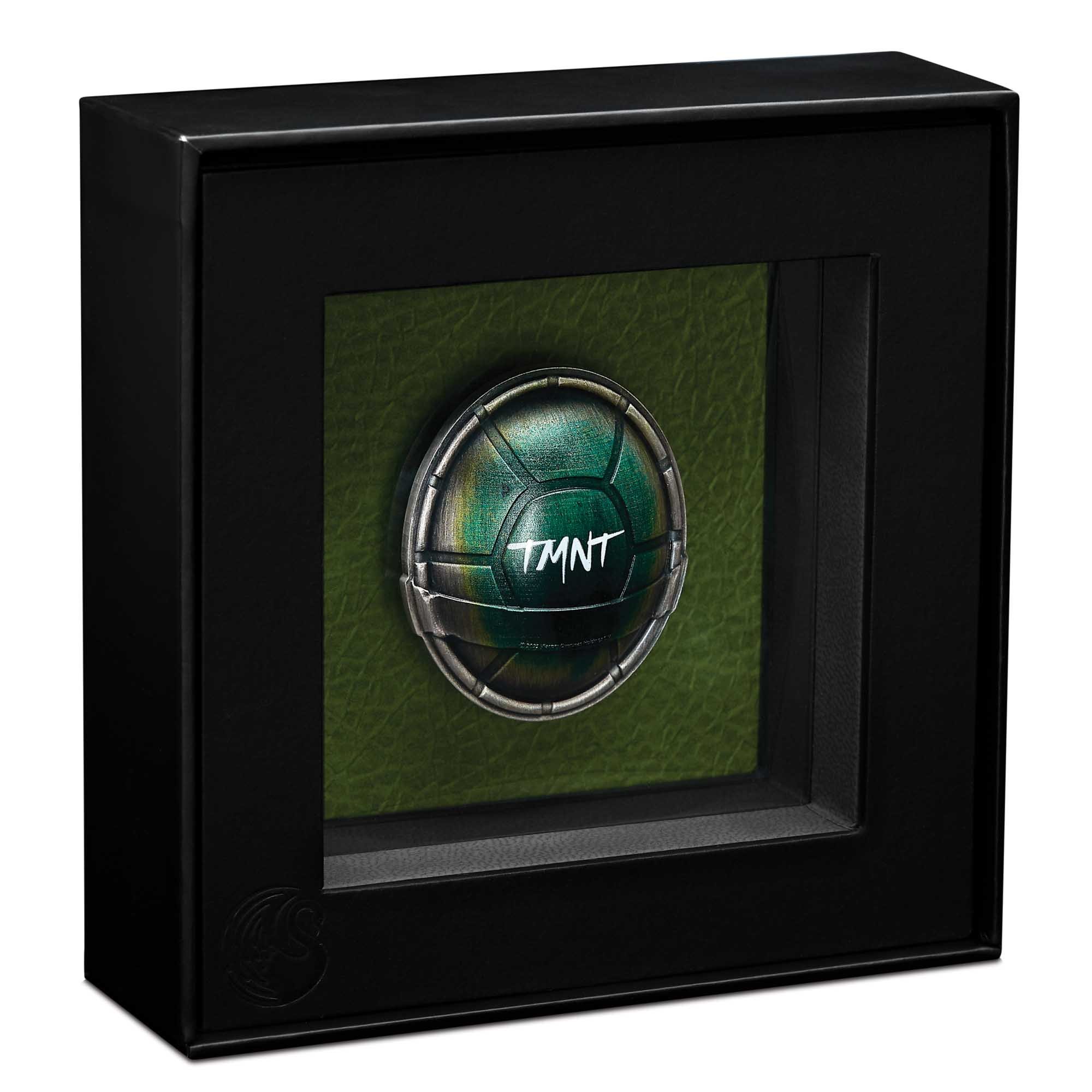 04 TMNT Domed Shell 2025 1 5oz Silver Antiqued Coloured Coin in case with backing HighRes